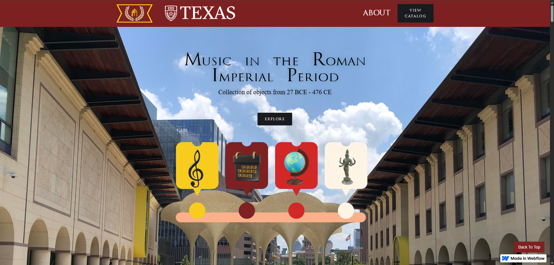 Screenshot of Music in the Roman Imperial Period website
